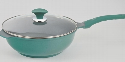 Cd6008   韓國 單柄炒鑊 26cm/32cm  ／送：史諾比矽膠木柄厨房器具套装 (6件套)