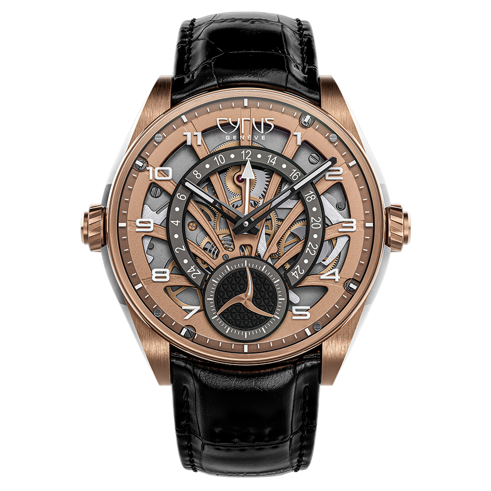 Dominion | GMT Gold 玫瑰金款逆跳雙時區腕錶