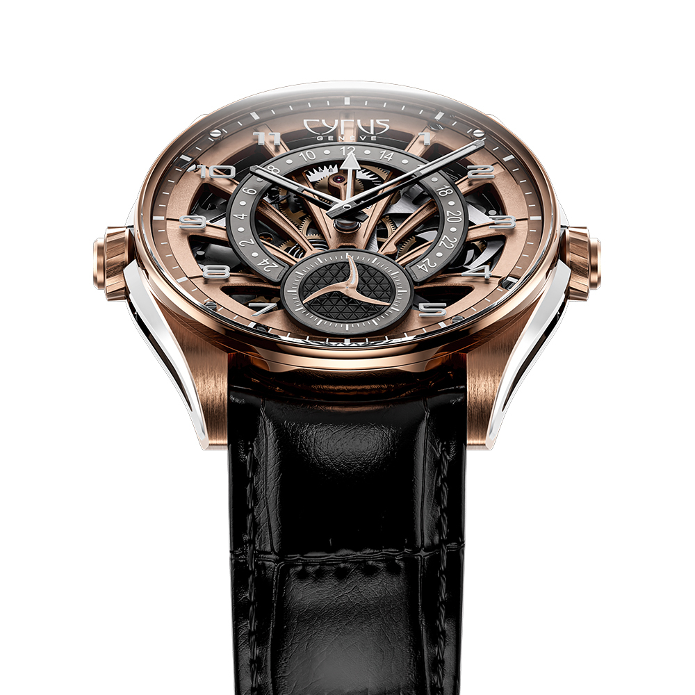 Dominion | GMT Gold 玫瑰金款逆跳雙時區腕錶