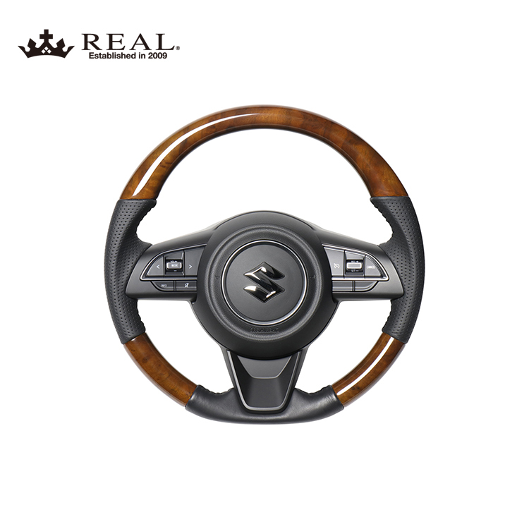 REAL 42 Brown Wood (Black Stitch) STEERING SUZUKI JIMNY