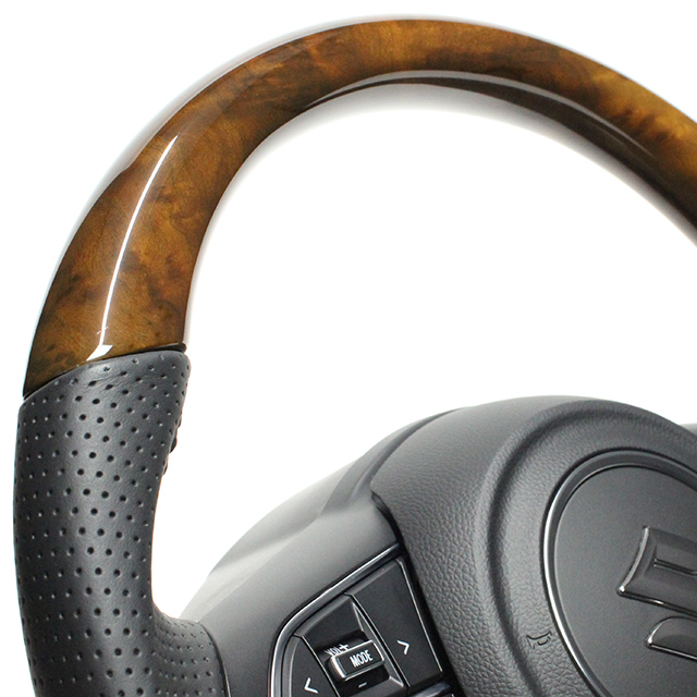 REAL 42 Brown Wood (Black Stitch) STEERING SUZUKI JIMNY