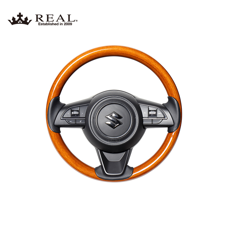 REAL 05 Light Brown Wood (Black Euro Stitch) STEERING SUZUKI JIMNY