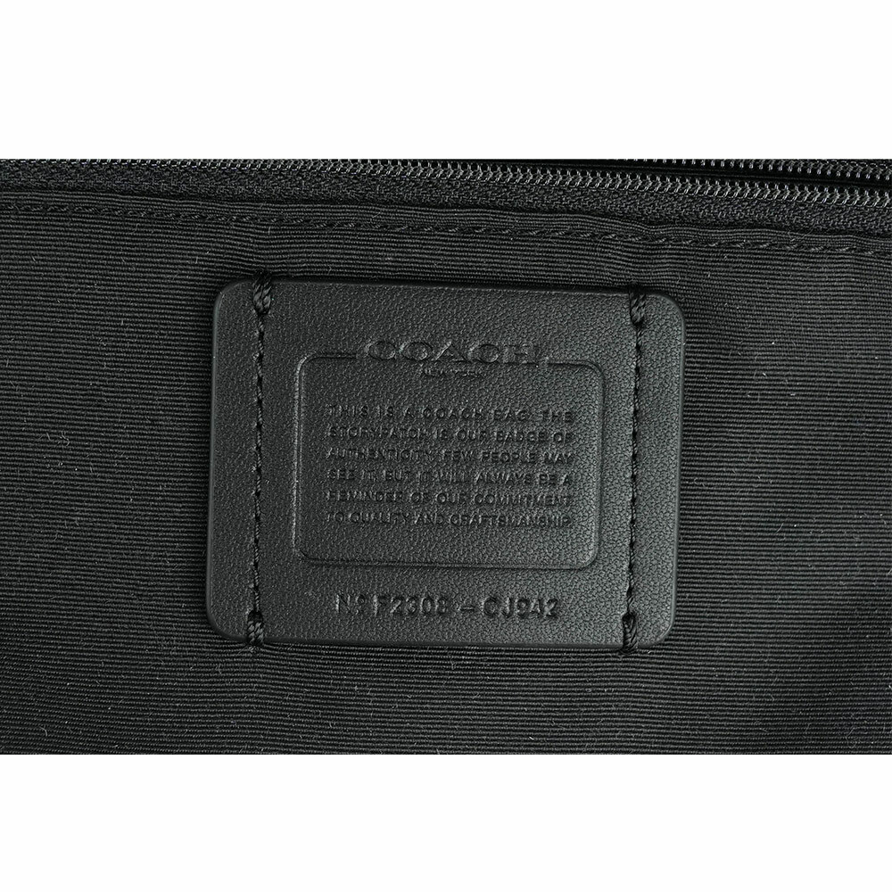 【COACH】City 滿版標誌塗層帆布托特包(卡其/黑色) CJ942 IMCBI