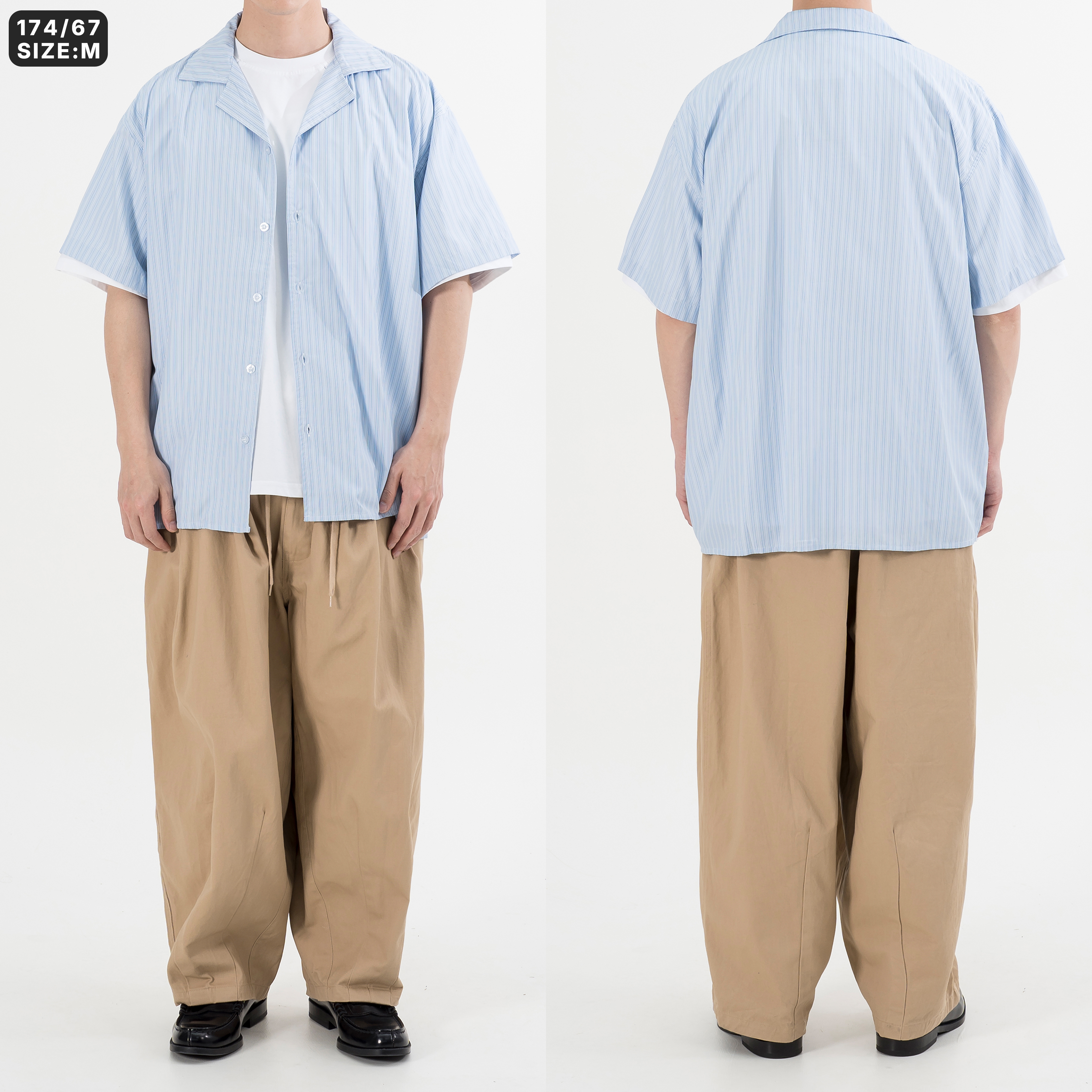 AGILITY Cuban Stripe Shirt 天絲棉 涼感 古巴領 直條紋 短袖襯衫 [SS-N05]