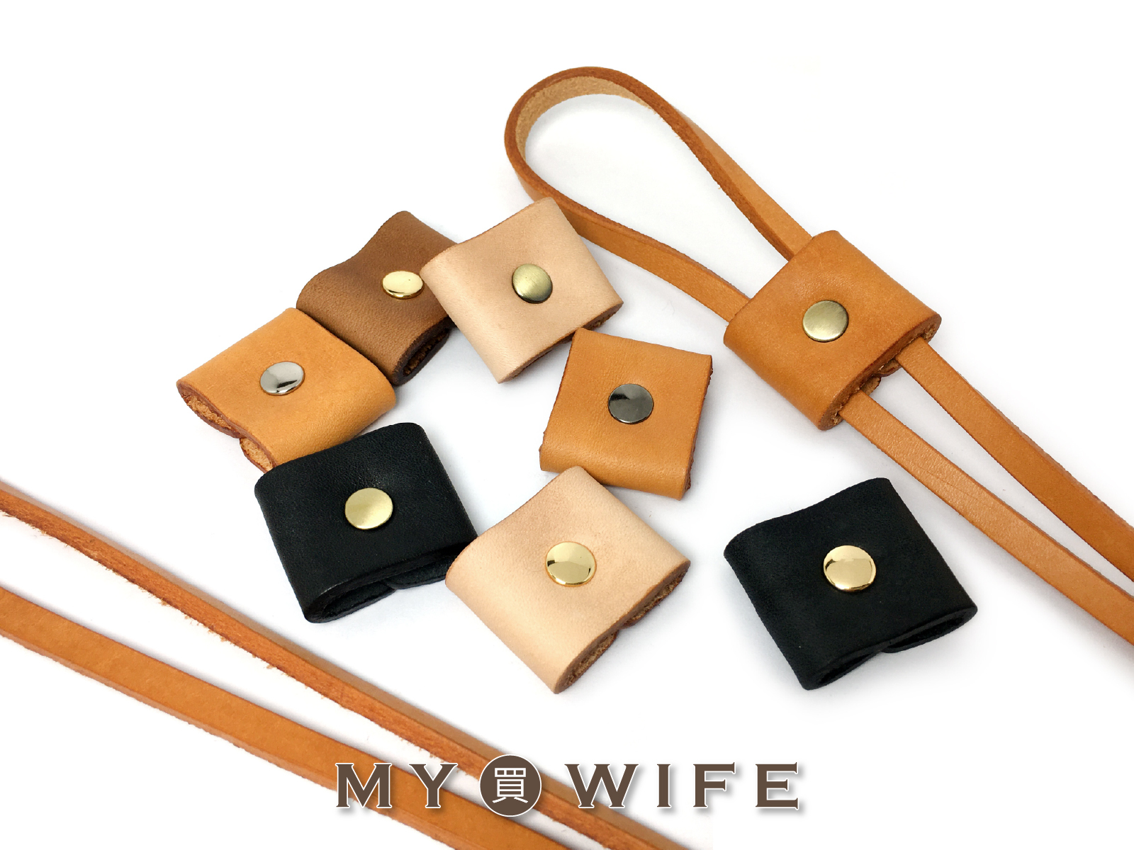 植鞣革繩束_真皮/水桶包/繩束_4色