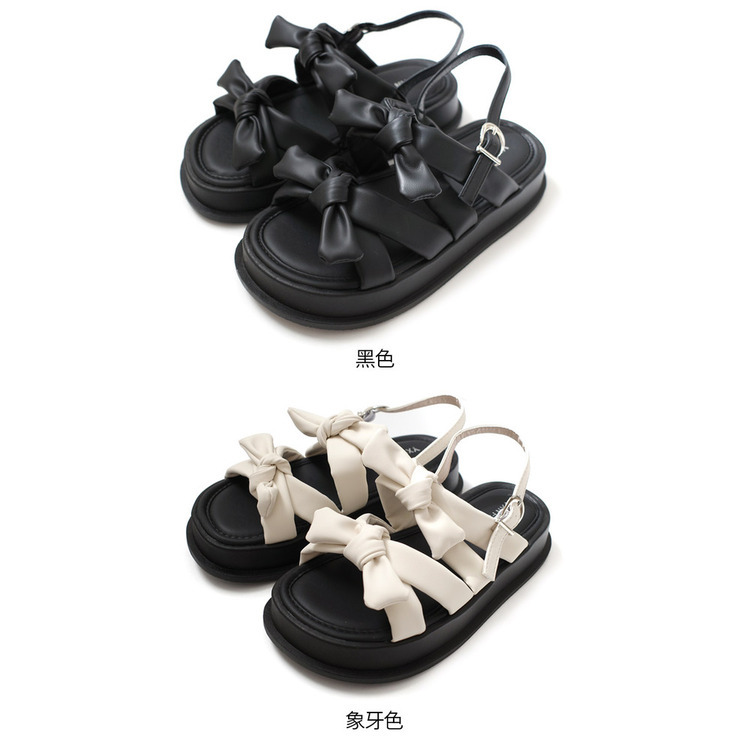 可愛滿分 雙蝴蝶結運動涼鞋【CN117】