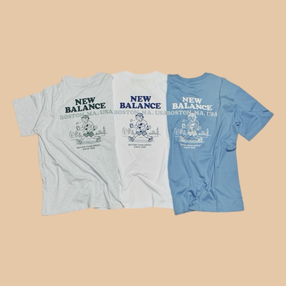 NEW BALANCE NB BOY 夏日城市探索系列 MORNING WORK 短袖 IU同款 早晨走路 滑板 男孩