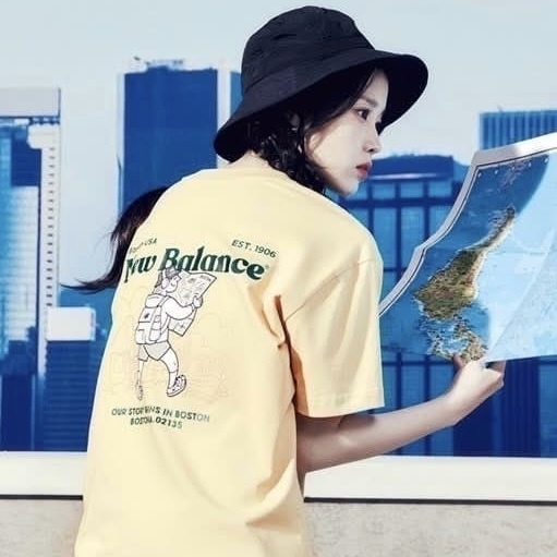 NEW BALANCE NB BOY 夏日城市探索系列HIKER IU同款地圖短袖短T