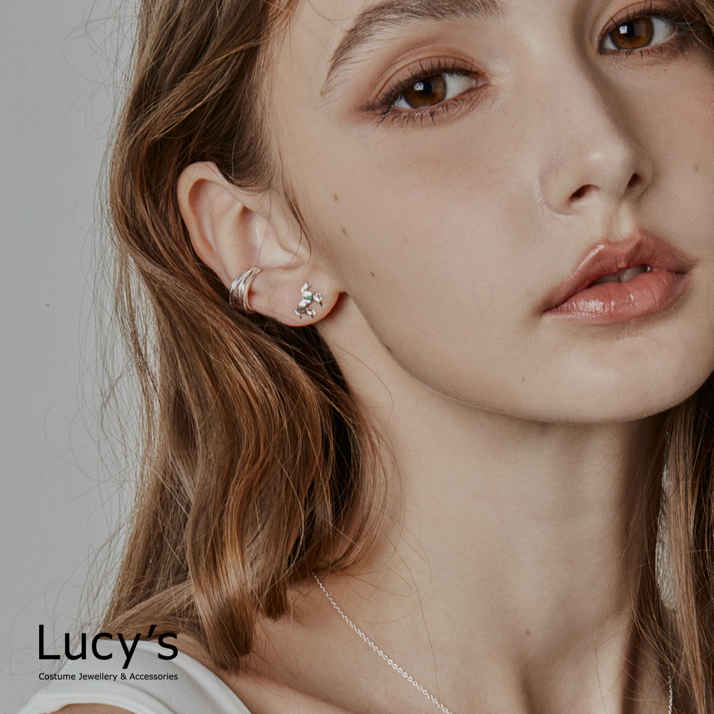 純銀摺紙系列｜珍珠母貝獨角獸 耳環 (99832)