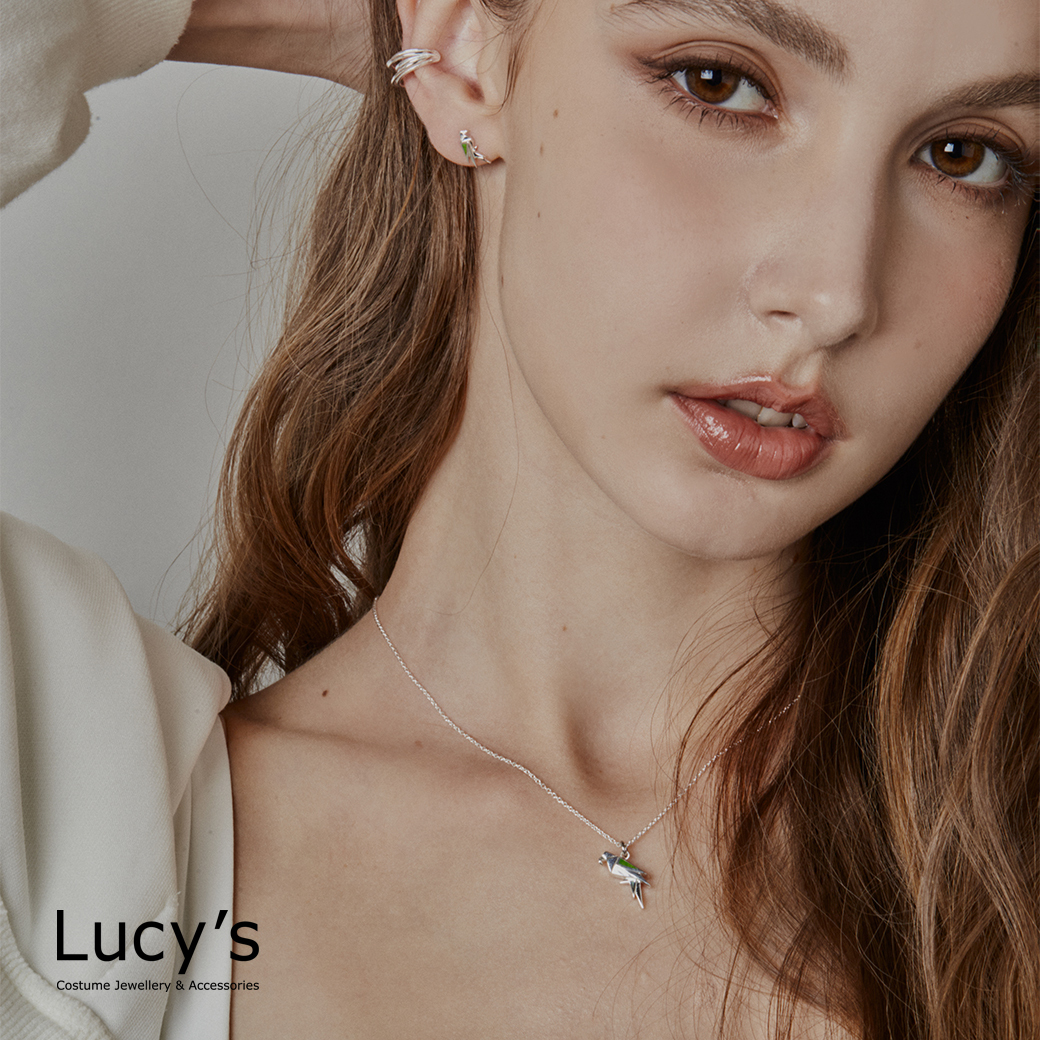 純銀摺紙系列｜珍珠母貝鸚鵡 項鍊 (95087)