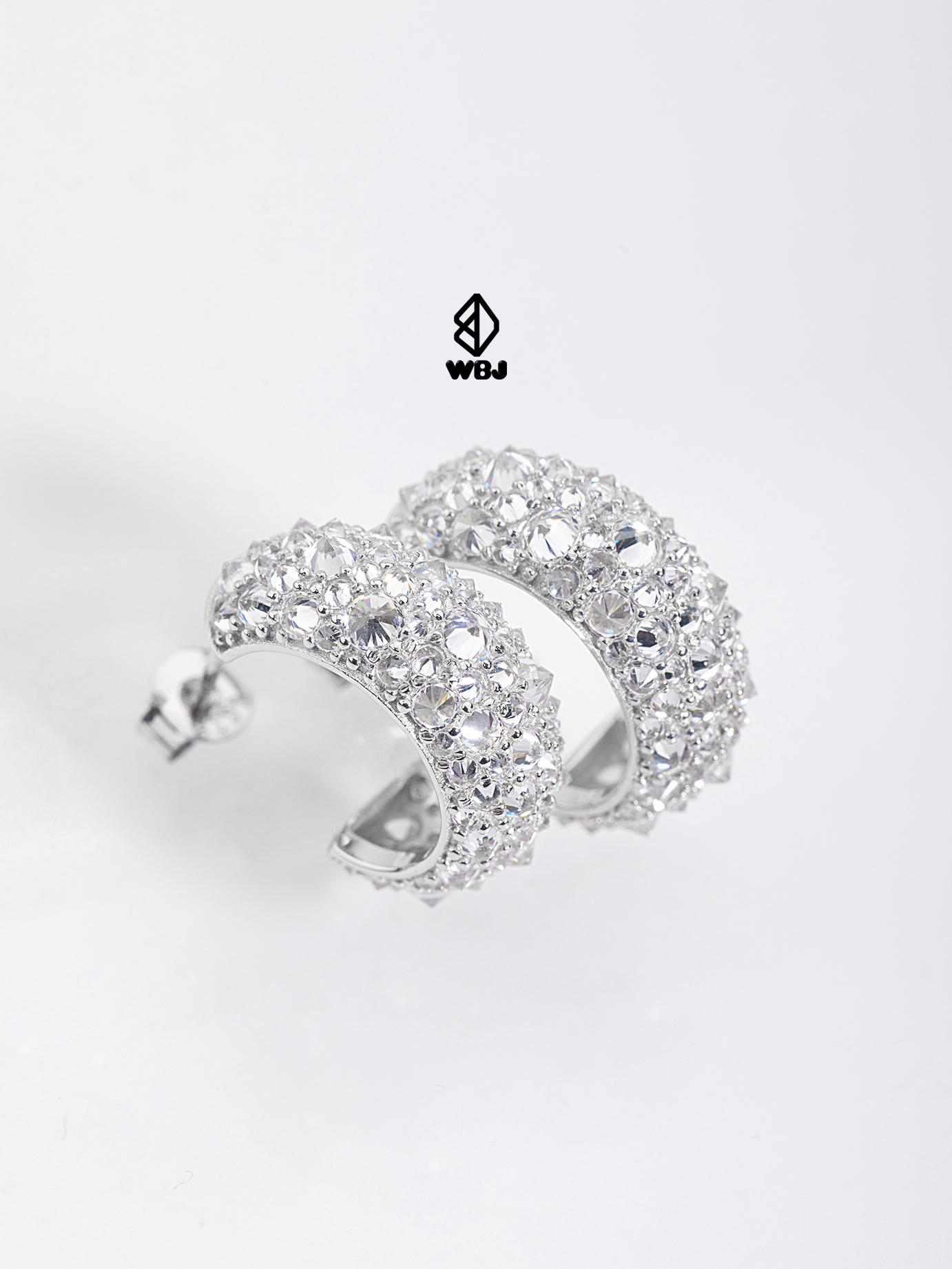 反面鑲嵌純銀耳環