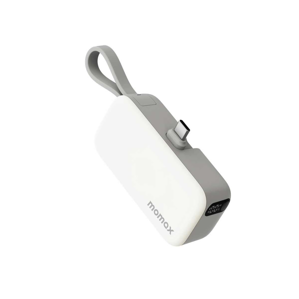 MOMAX 1-Power Mini 5000mAh USB-C摺疊充電插頭及USB-C線移動電源(白色)IP130W《香港行貨》《2年保養》