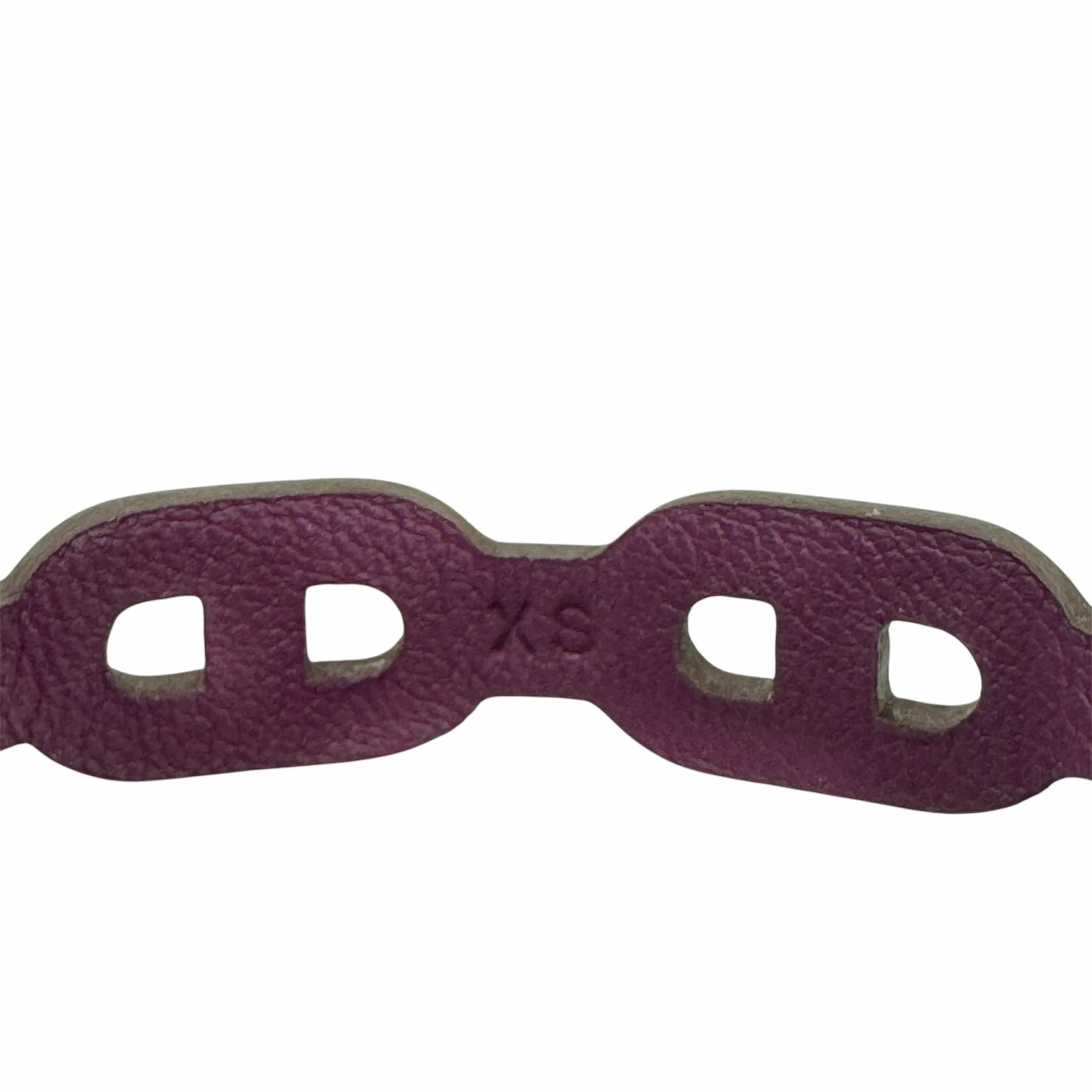 98%NEW二手HERMES手帶/手環 XS碼 H066924CK 海葵紫SWIFT皮/銀扣 P9/ANEMONE PHW IBIZA BRACELET #香榭站正品