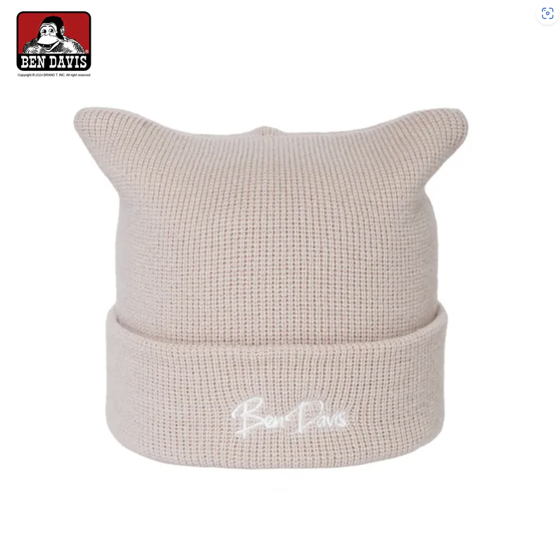 【 BEN DAVIS | 細針刺繡LOGO貓耳毛帽 - 2色 】