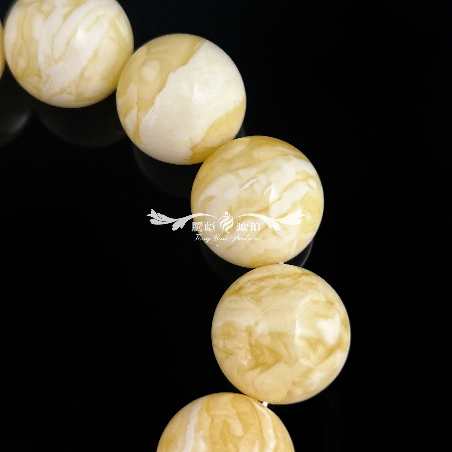 傳家款天然俄羅斯高白花蜜蠟帶虎皮妖孽重紋手鍊 18+mm