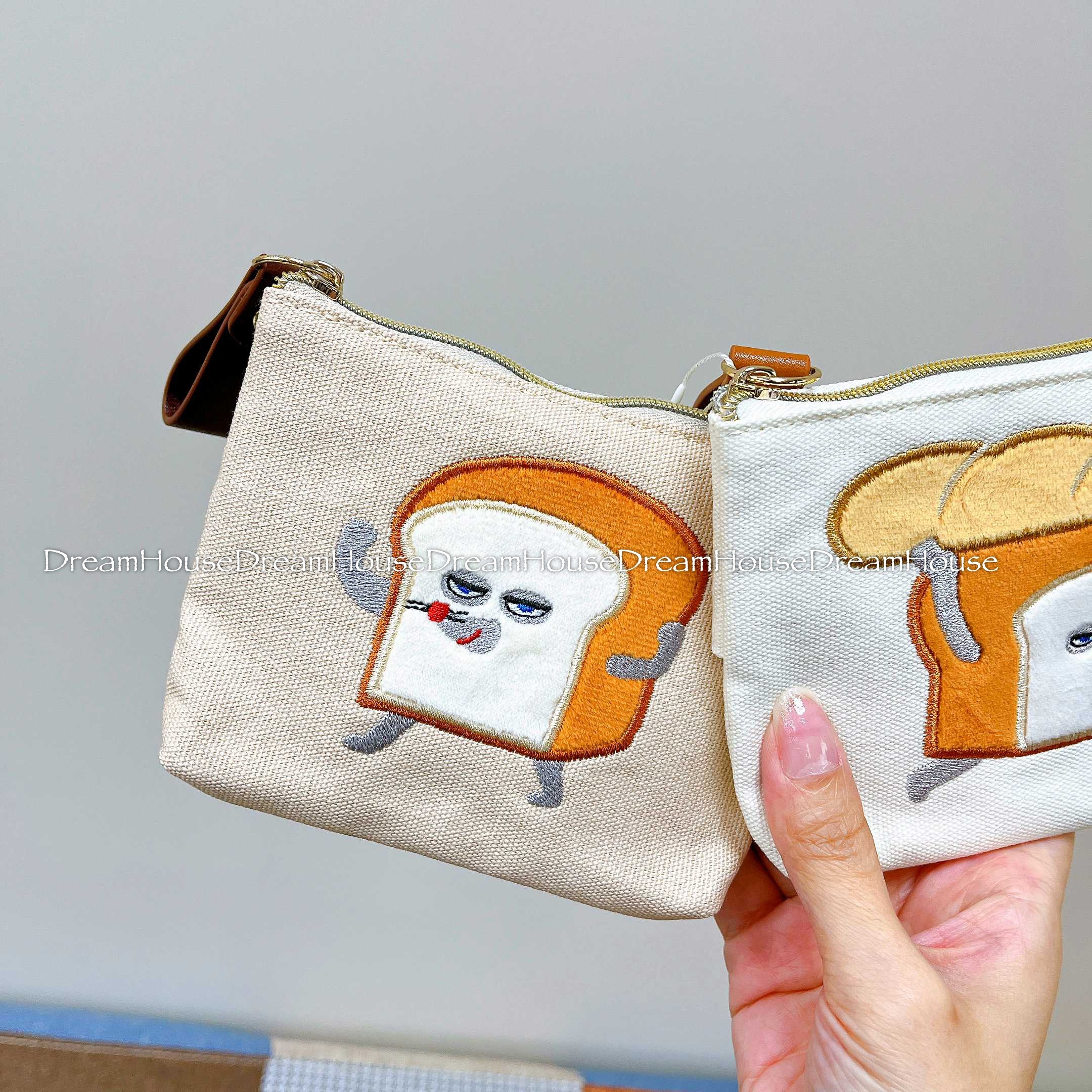 柴田啟子 パンどろぼう 麵包小偷 帆布面紙零錢兩用包 小物包 收納包 面紙包