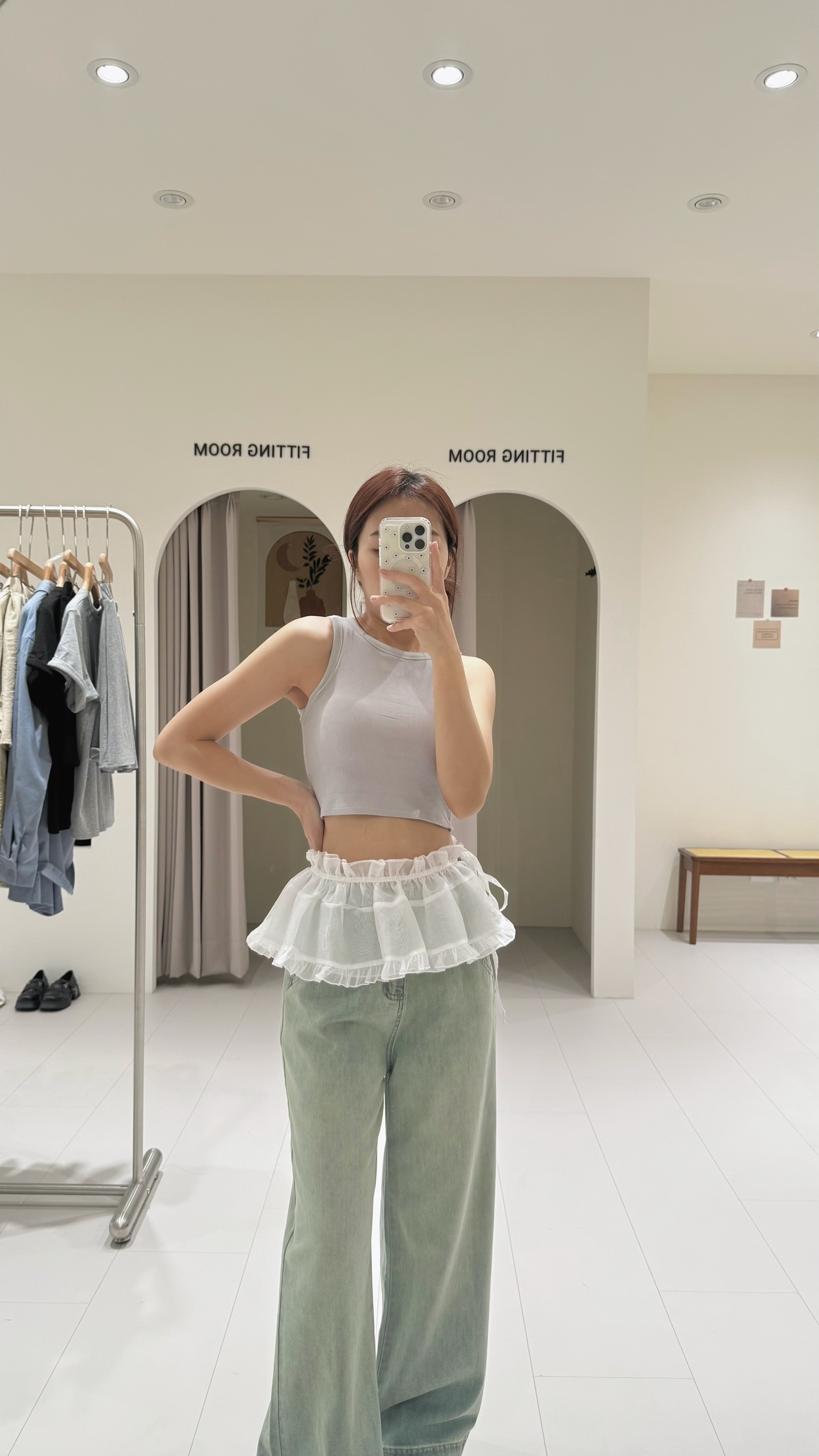 涼感削肩固定杯背心