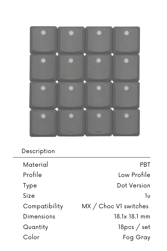 PBT low profile keycaps for mechanical keyboard