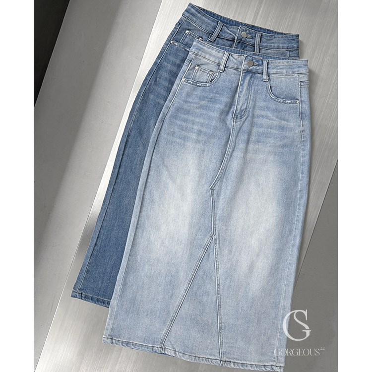 A104 現貨「兩色超彈牛仔半裙」