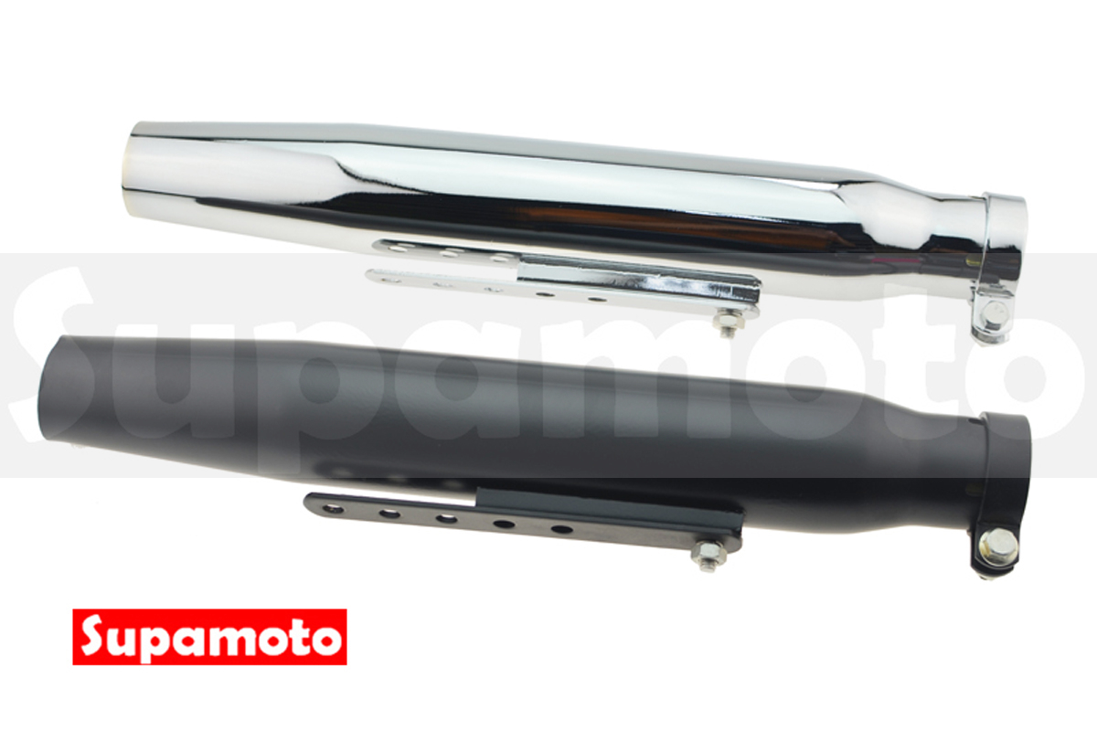 -Supamoto- 復古排氣管—魚雷EX62 (檔車/通用/改裝/復古/尾段/尾管/哈雷/美式/消光黑/電鍍)