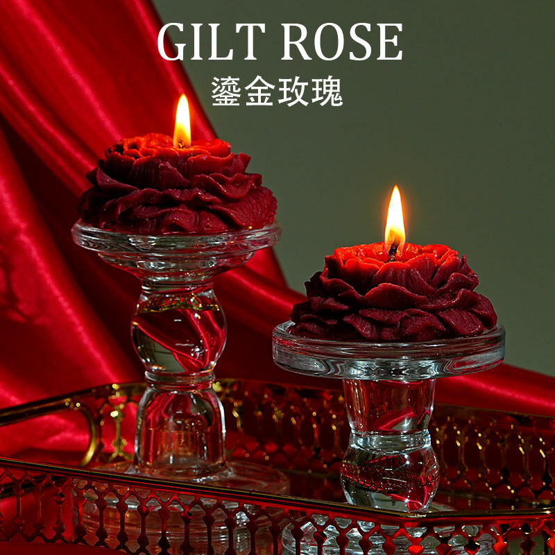 低溫香薰蠟燭 玫瑰花朵 浪漫高顏值 情調蠟燭