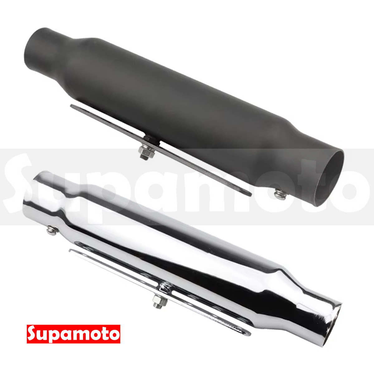 -Supamoto- 復古排氣管—短管EX63 (檔車/通用/改裝/復古/尾段/尾管/底排/消光黑/電鍍)