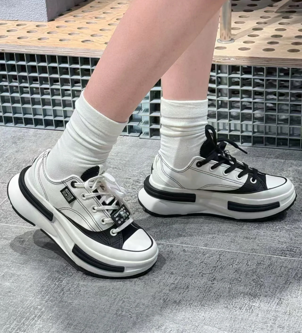 Converse Chuck Taylor Seasonal 白黑夾心 熊貓 縫線 厚底 帆布鞋 A15759C/預購