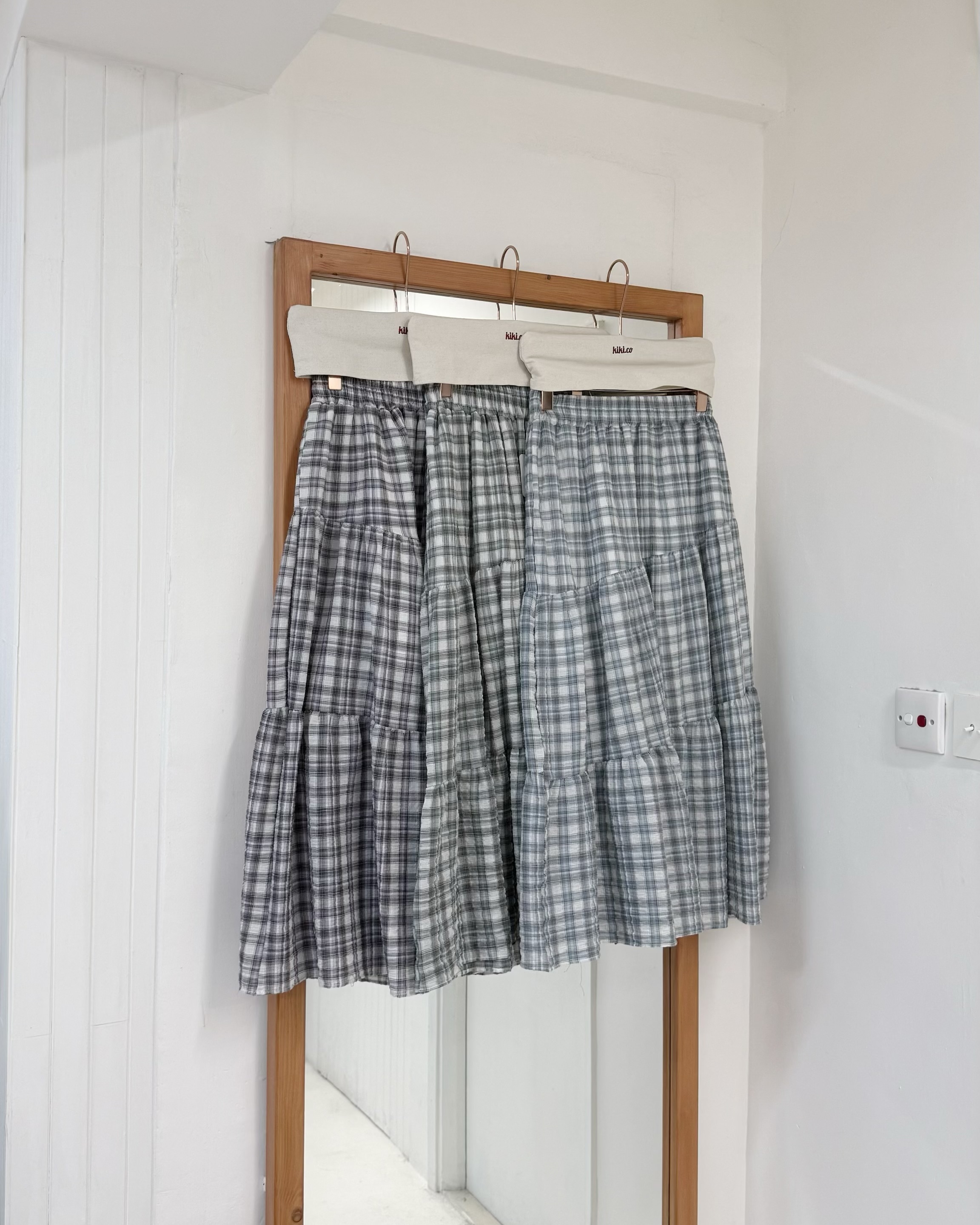 格紋三層飄飄半裙