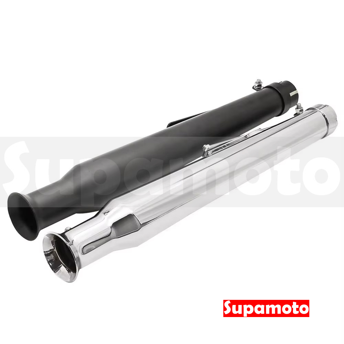 -Supamoto- 復古排氣管—喇叭EX65 (檔車/通用/改裝/復古/尾段/尾管/日式/蓮藕/縮口/消光黑/電鍍)