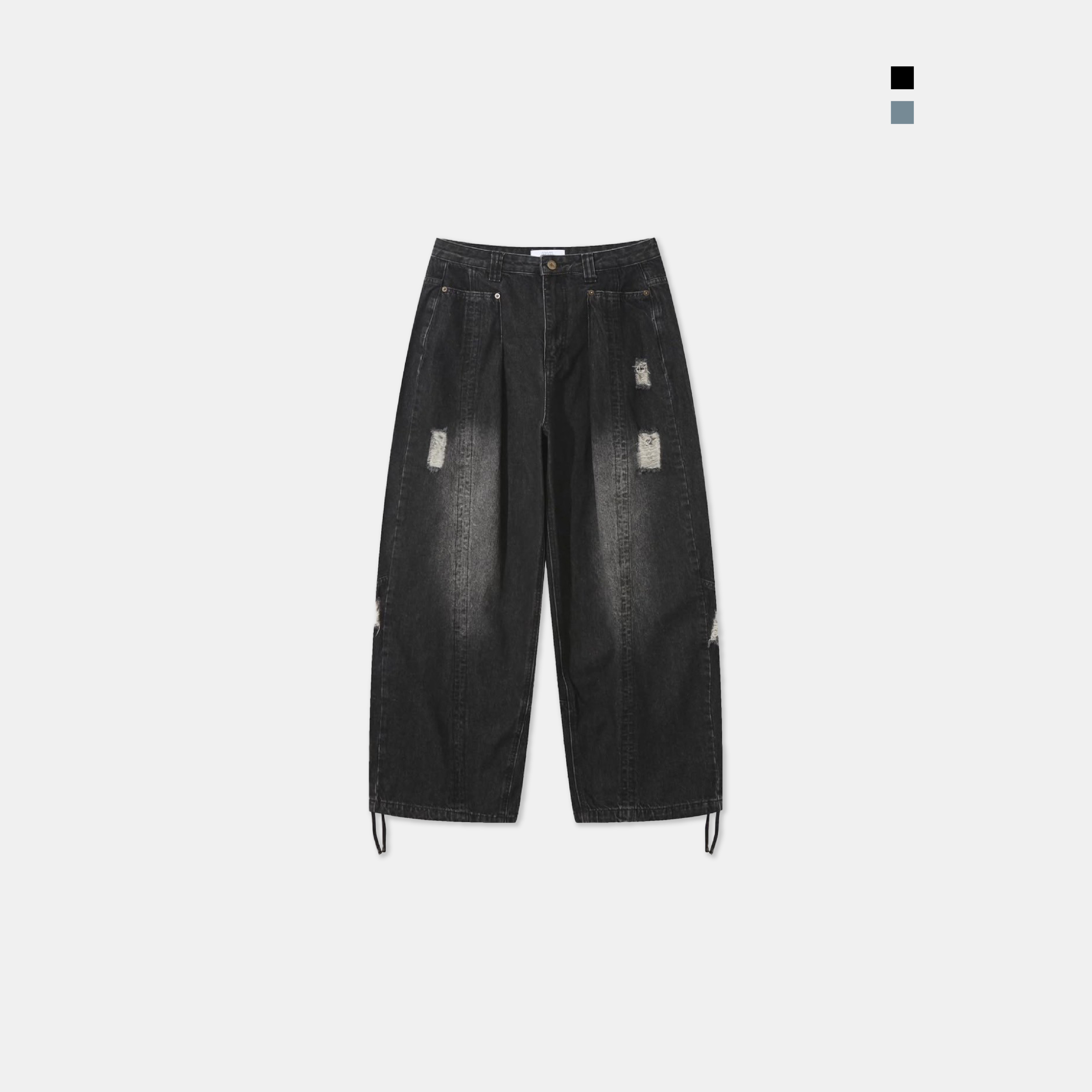 Raucohouse 獨特 多裁片 拼接 破壞 牛仔褲