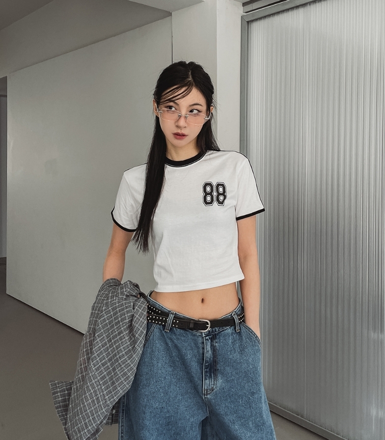 【最後一件】韓國 88 足球 短版 短袖 上衣