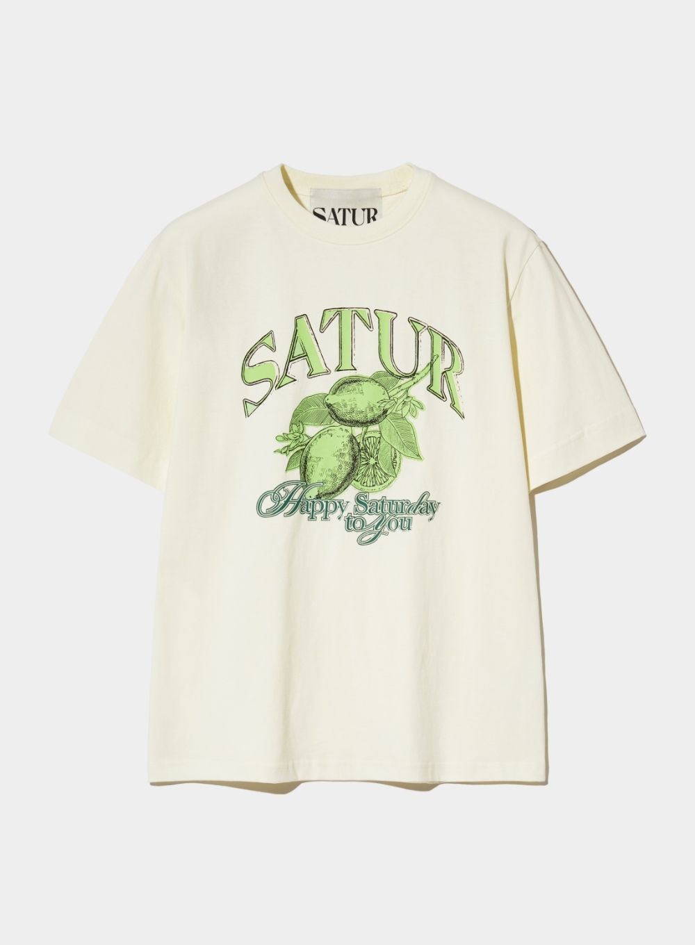 ◆SATUR◆ Citron Summer Graphic Short Sleeve T-Shirt Classic SATUR] Citron Summer Graphic T-Shirt