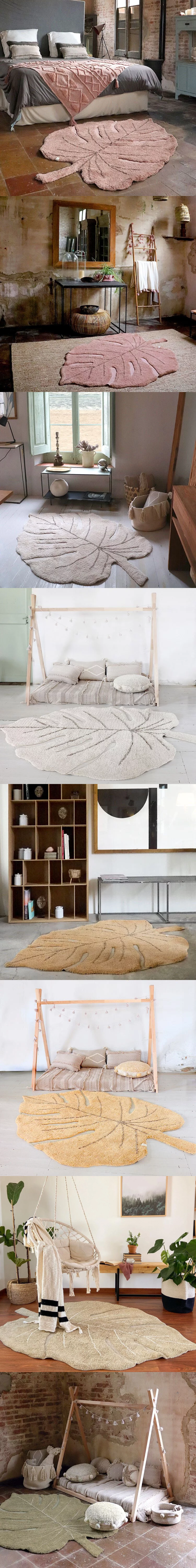 Lorena Canals-龜背竹之森地毯,天然纖維材質,觸感細緻親膚,在家輕鬆營造自然森林氛圍。