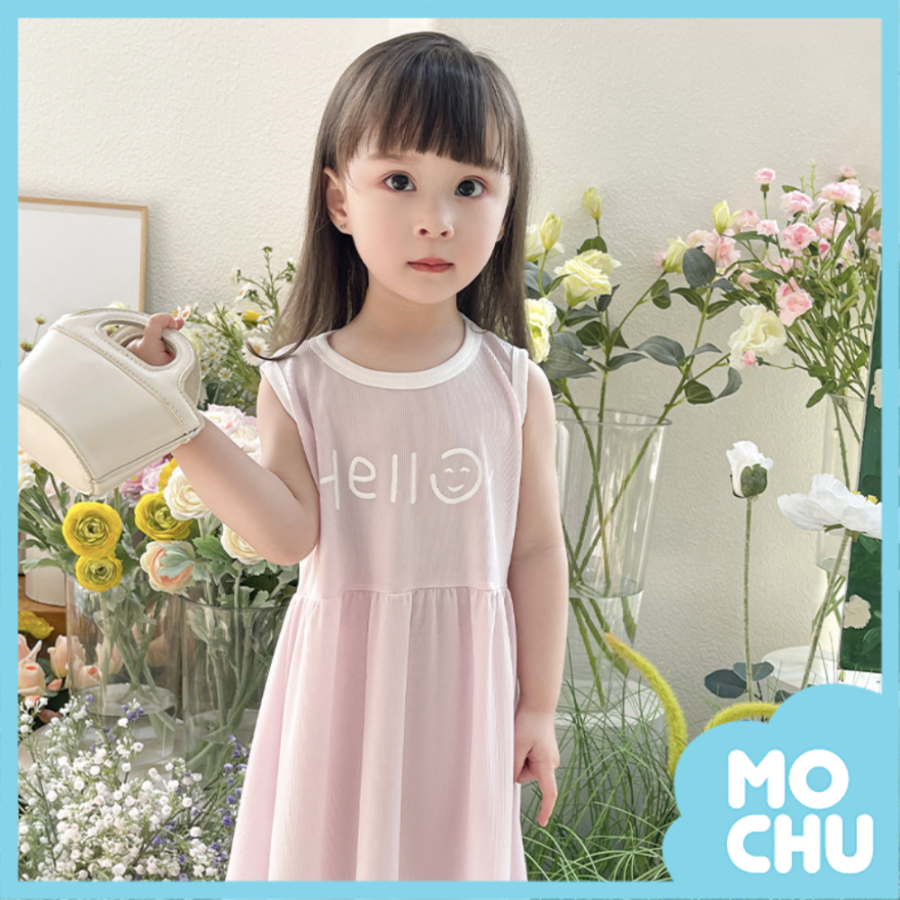 Hello笑臉無袖連身裙(四色)