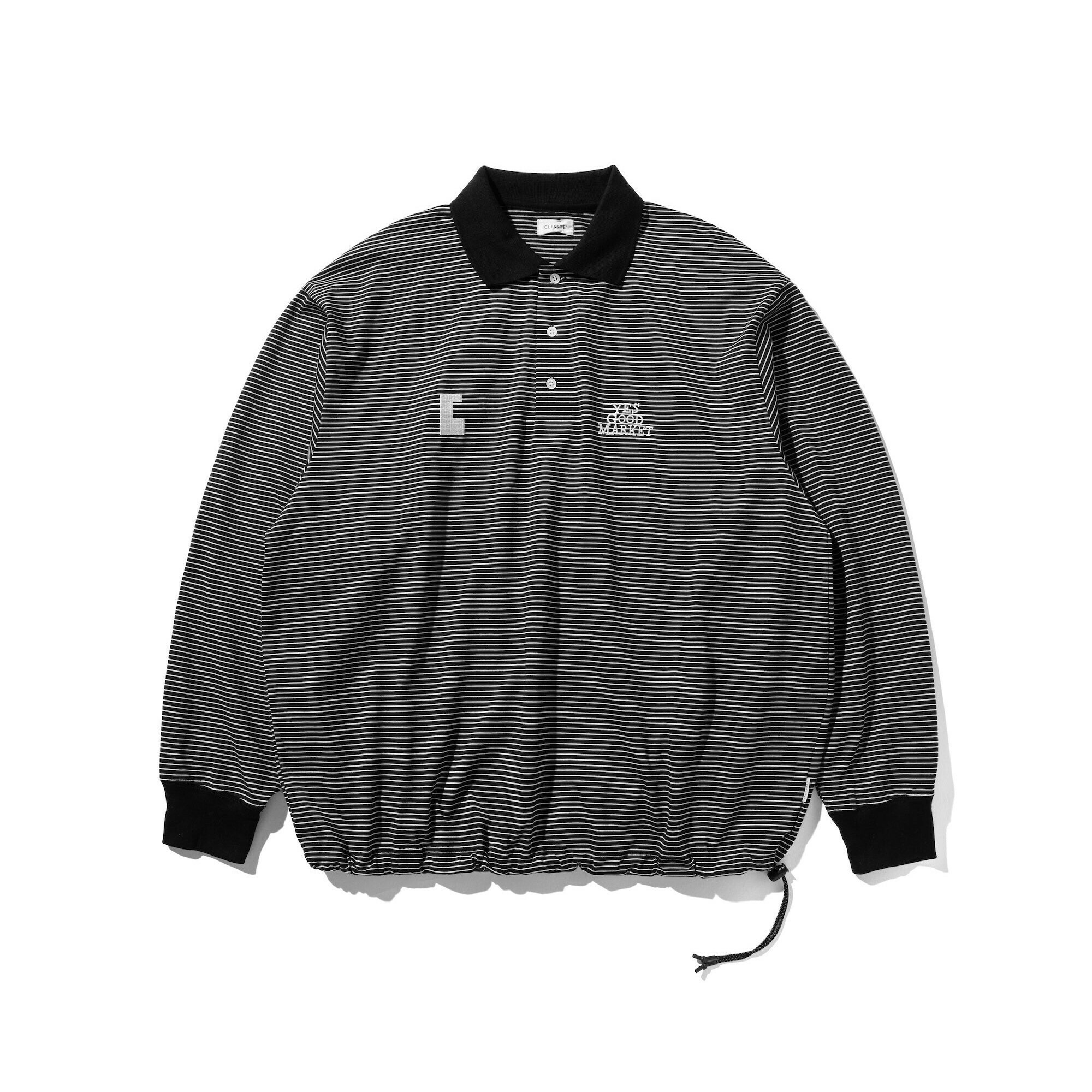 Clesste Striped Massive L/S Polo Shirt with Drawstrings