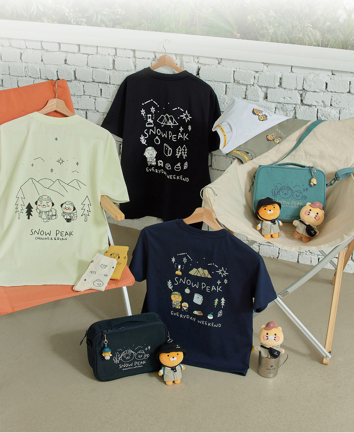 現貨  韓國代購 Snow Peak x Kakao Friends 限量聯名 短袖 T恤 娃娃 鑰匙圈 吊飾