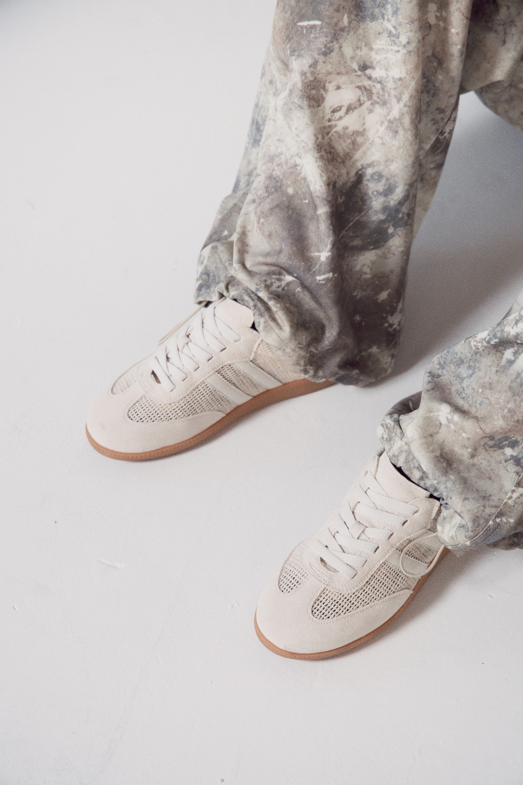 【穿拍樣品】拼接運動鞋-米白