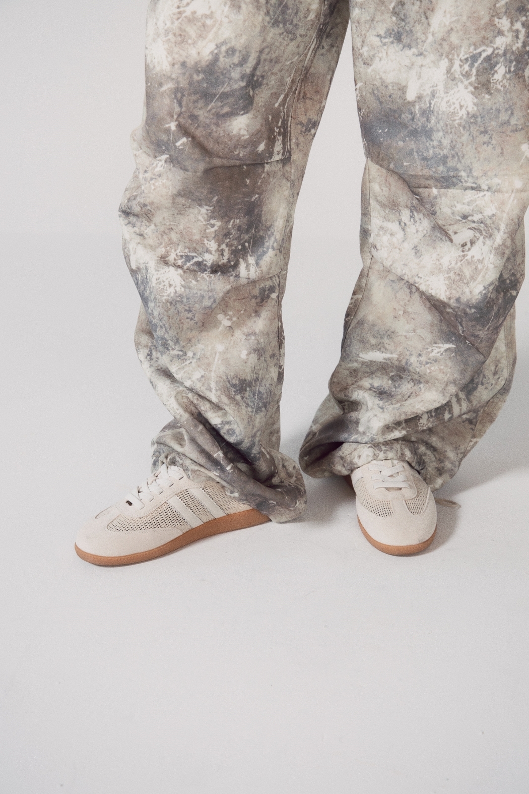 【穿拍樣品】拼接運動鞋-米白