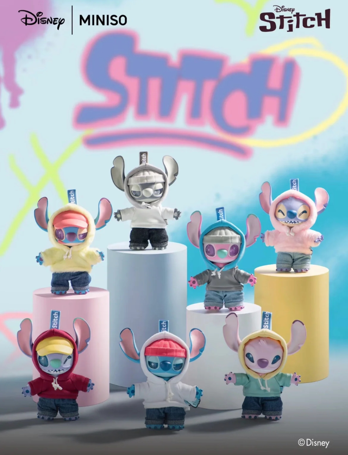 迪士尼 正版授權 史迪奇Genz街頭系列 星際寶貝 搪膠毛絨吊飾 盲盒 6+1款/預購