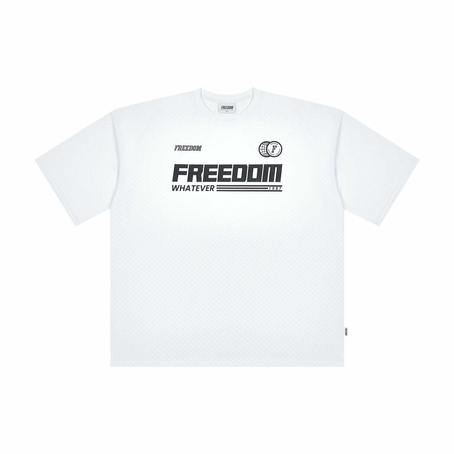 FREEDOM Checkerboard T-Shirt - WHITE