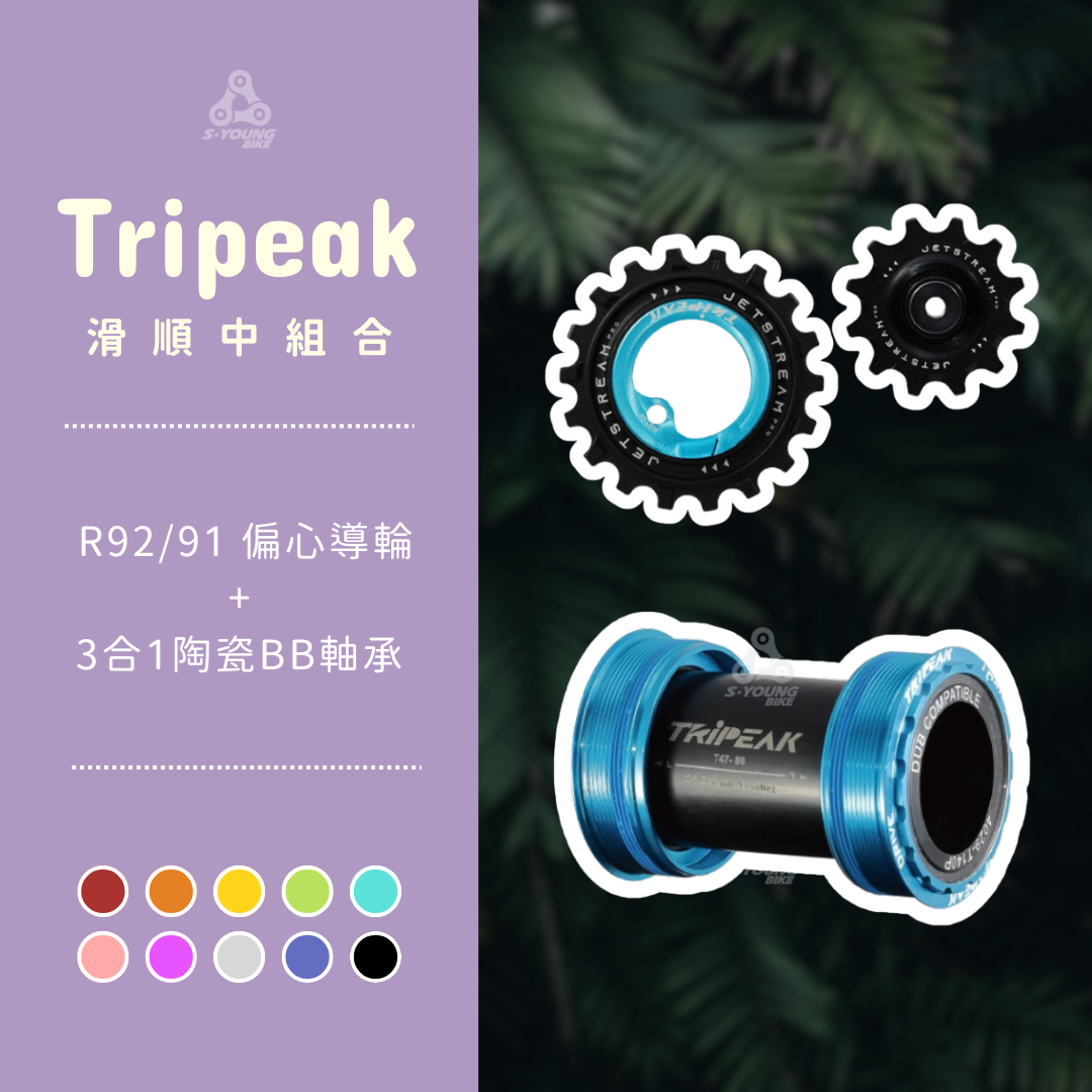 【Tripeak 超順中禮包】Shi R92/91 偏心導輪+3合1陶瓷BB