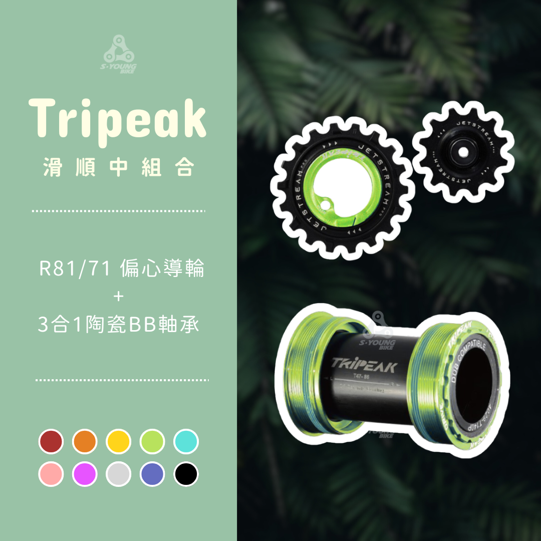 【Tripeak 超順中禮包】Shi R81/71 偏心導輪+3合1陶瓷BB