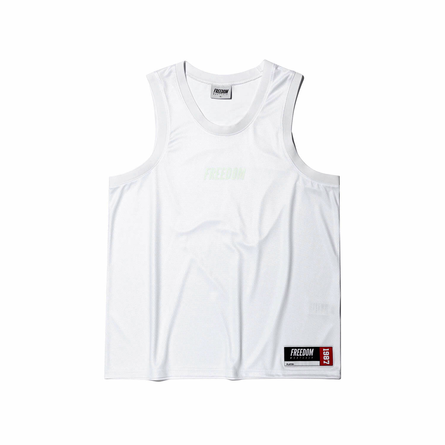 FREEDOM Coated Mesh Basketball Jersey - WHITE