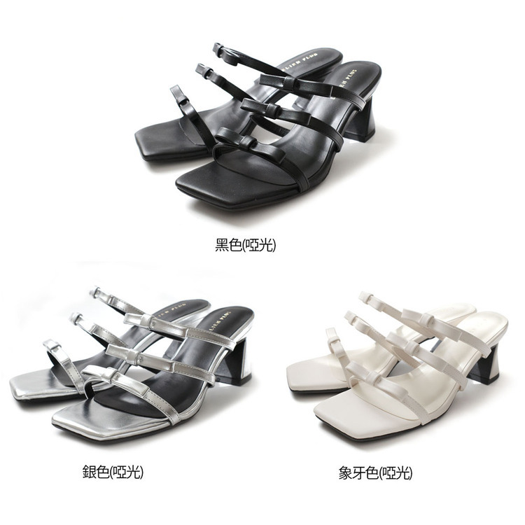 芭蕾日常 方頭蝴蝶結穆勒涼鞋【TS64101】