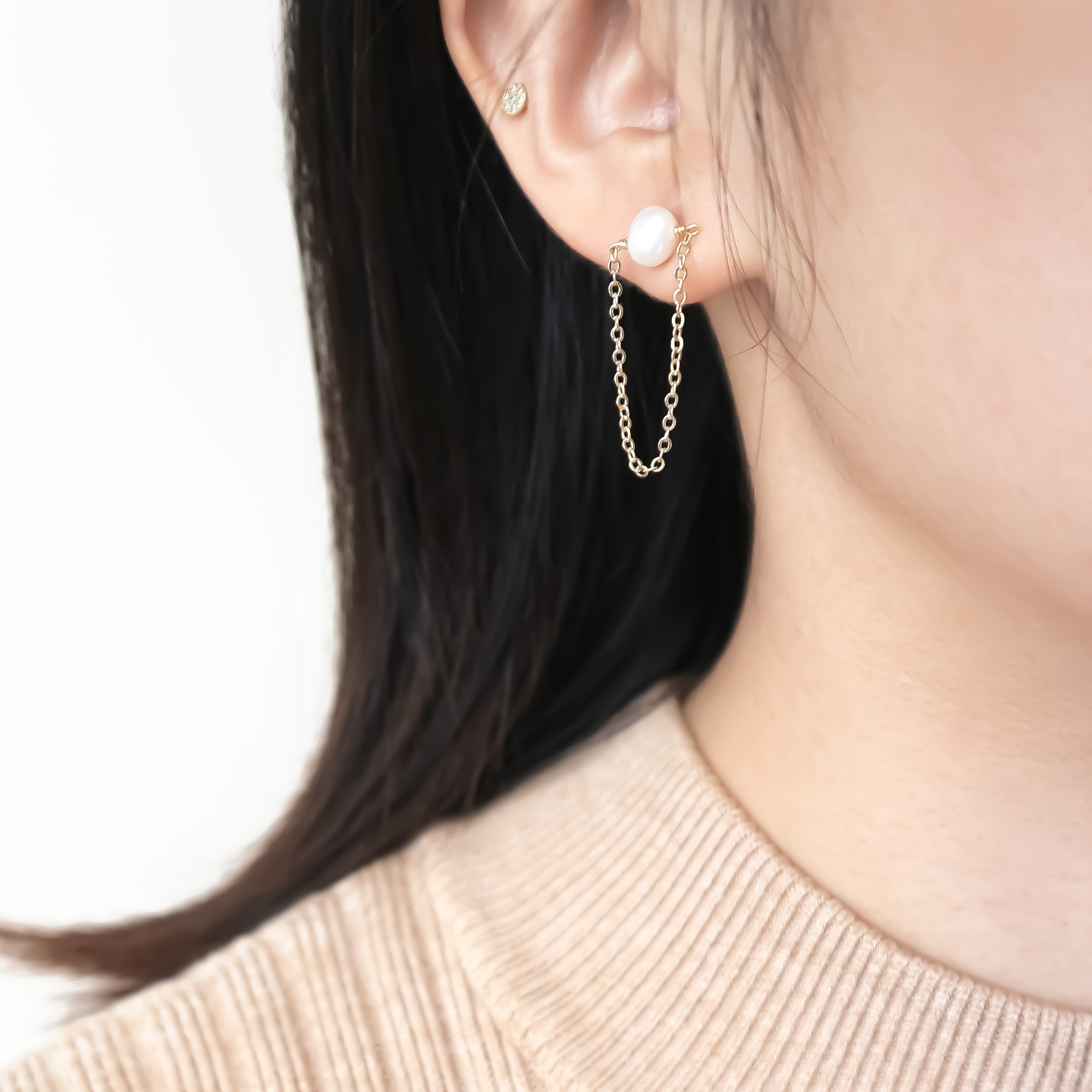 雪鍊 耳環 | 注14K金