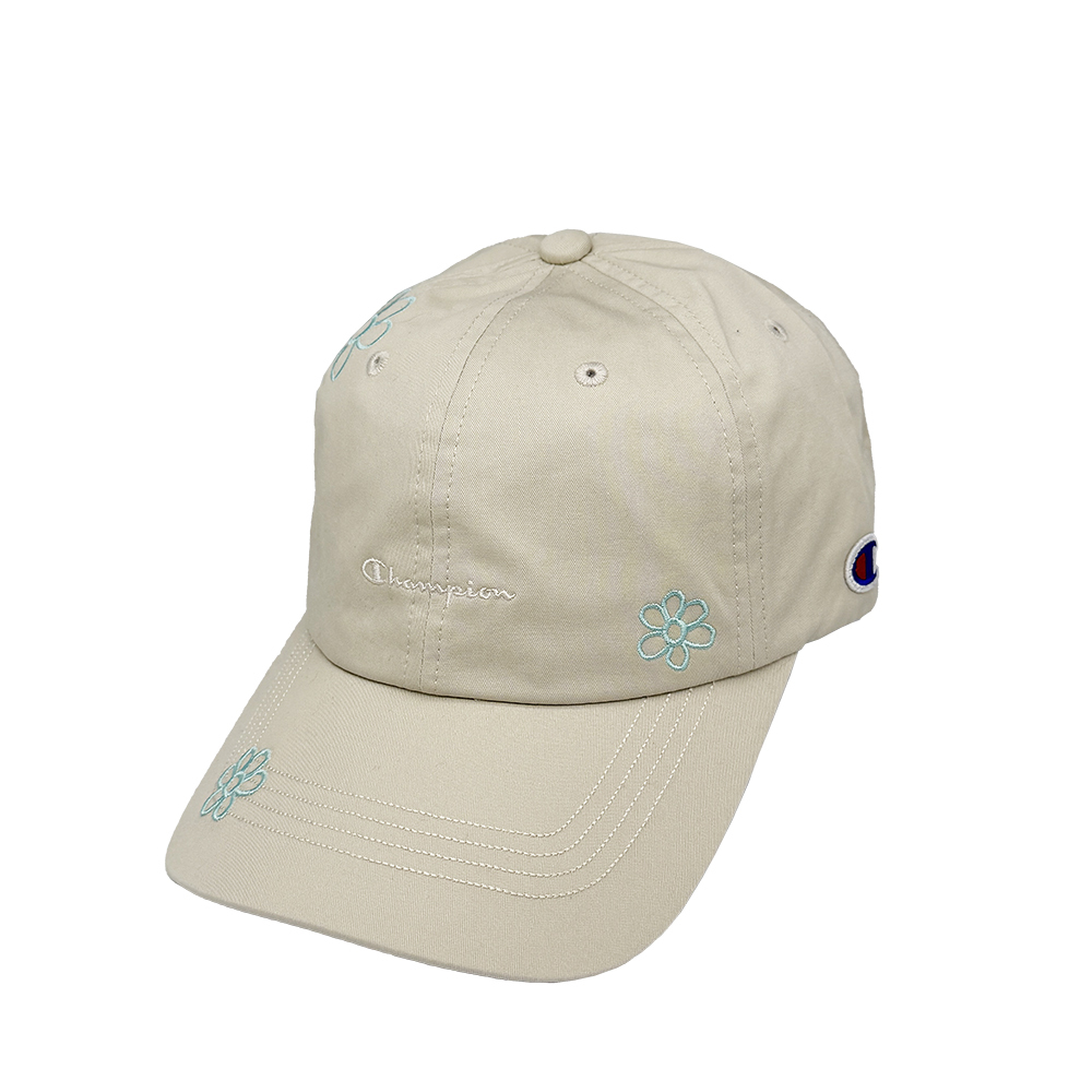 中性-日系 花朵 刺繡 棒球帽-米色（161-0144-IVORY）