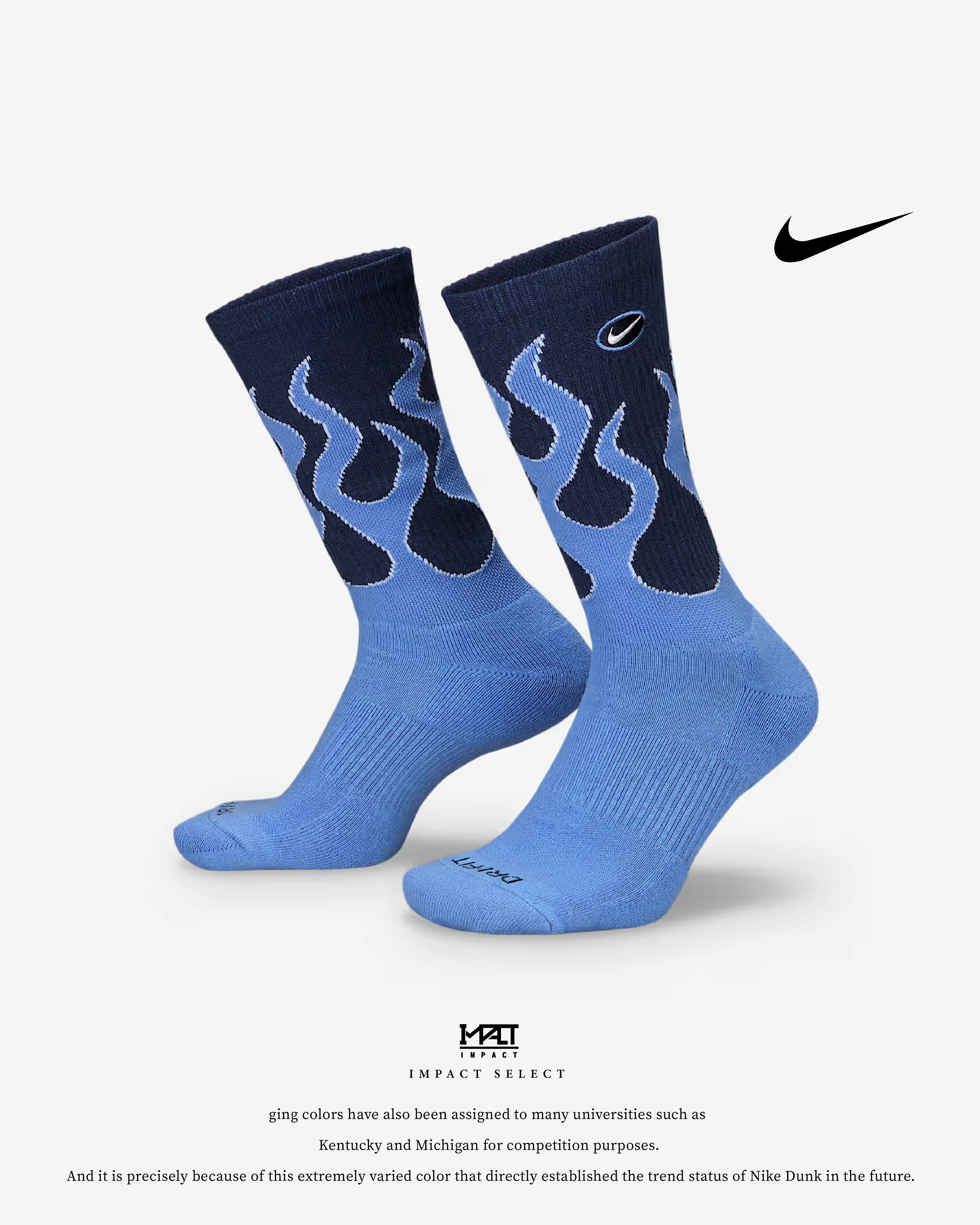 Nike Everyday Plus 長筒襪 火焰 藍色 黃色 刺繡 IB2285-010/IB2285-410