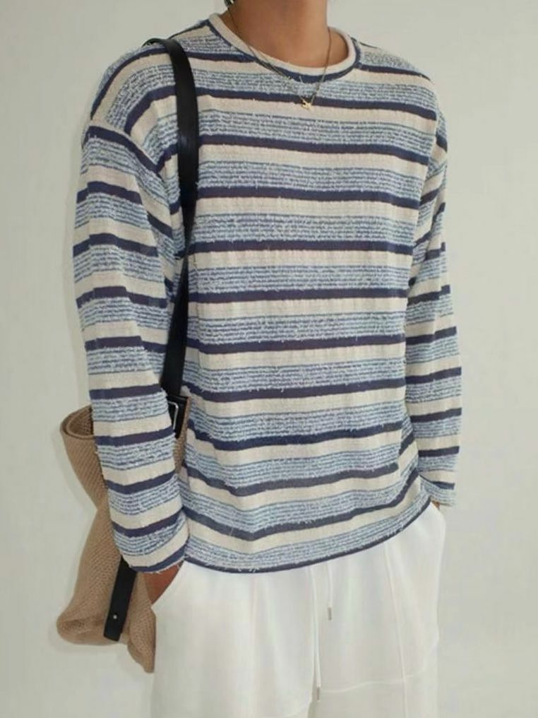 橫間長袖針織衫 VOID-040T