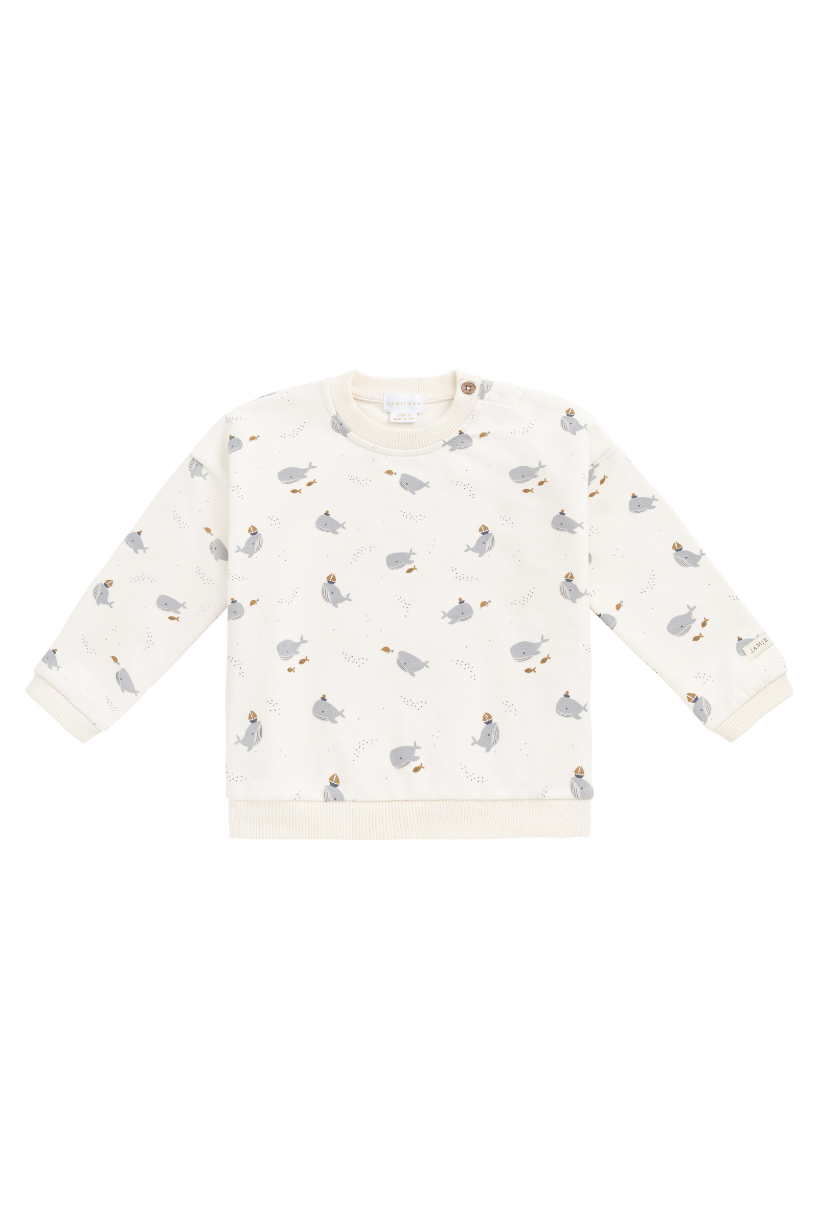 【預購】JAMIE KAY - Organic Cotton Damien Sweatshirt（Cloud Whales）