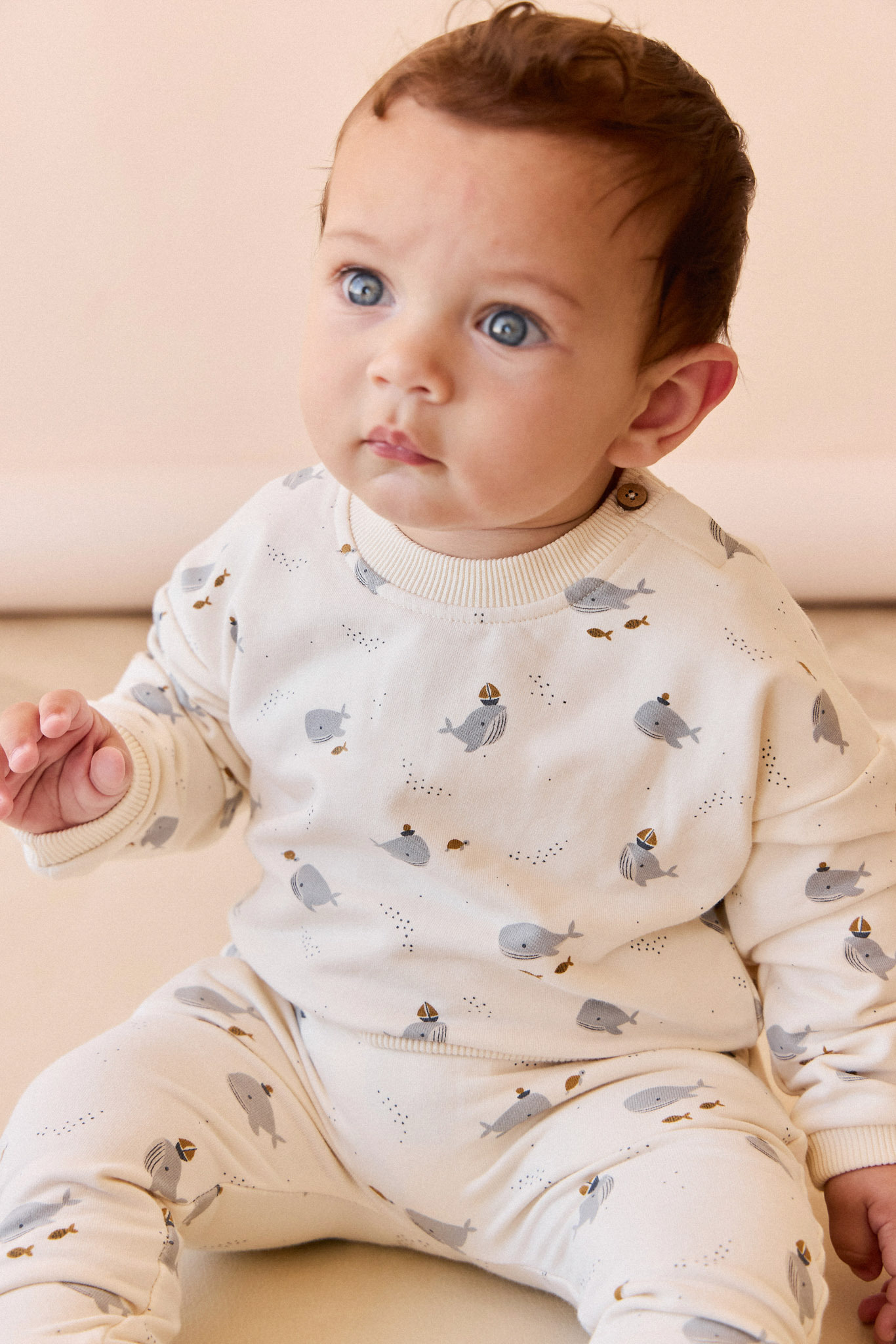 【預購】JAMIE KAY - Organic Cotton Damien Sweatshirt（Cloud Whales）